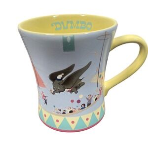 Disney Dumbo Ceramic Mug Yellow Interior Blue Circus Scene